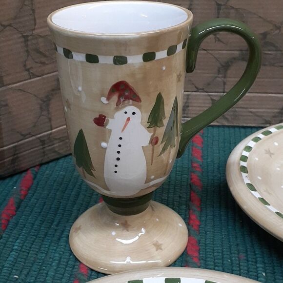 Sonoma Christmas life style-5 pc snowman set of Santa's milk and cookie for him. - Picture 3 of 9